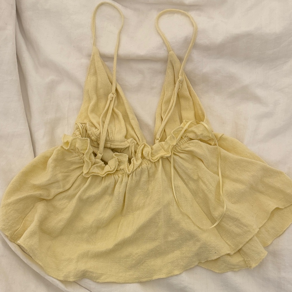 Garage Light Yellow Ruffle Top - Picture 3 of 4
